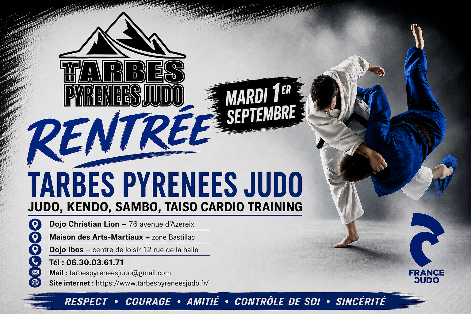 Reprise des cours mardi 1er septembre 2026
