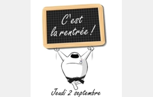 Reprise des cours jeudi 2 septembre 2021